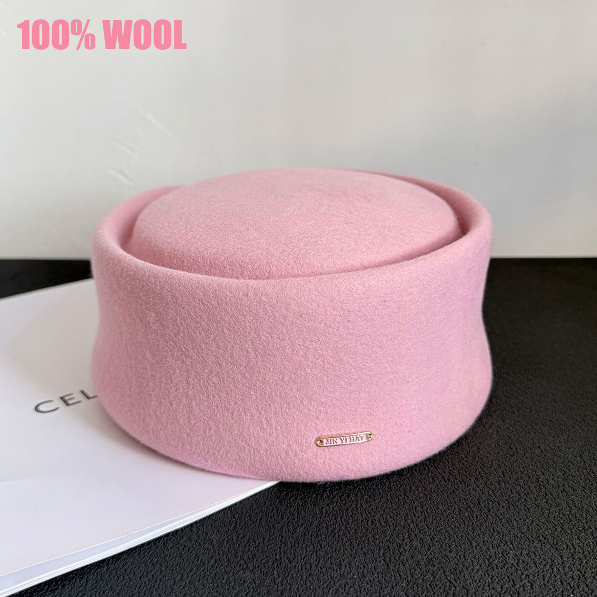 Fall Winter New 100% Pink Blac - огляд і ціна Beret French Wool