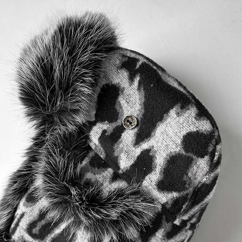 Women Leopard Print Fleece Tra - огляд і ціна Trapper Hat Ear Flap